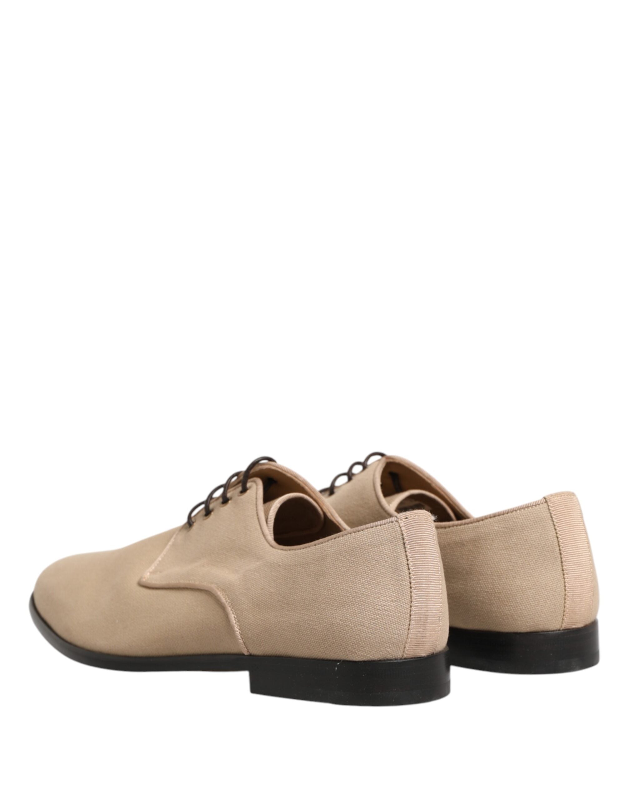 Dolce & Gabbana Beige Canvas Derby Schnürschuhe für Herren