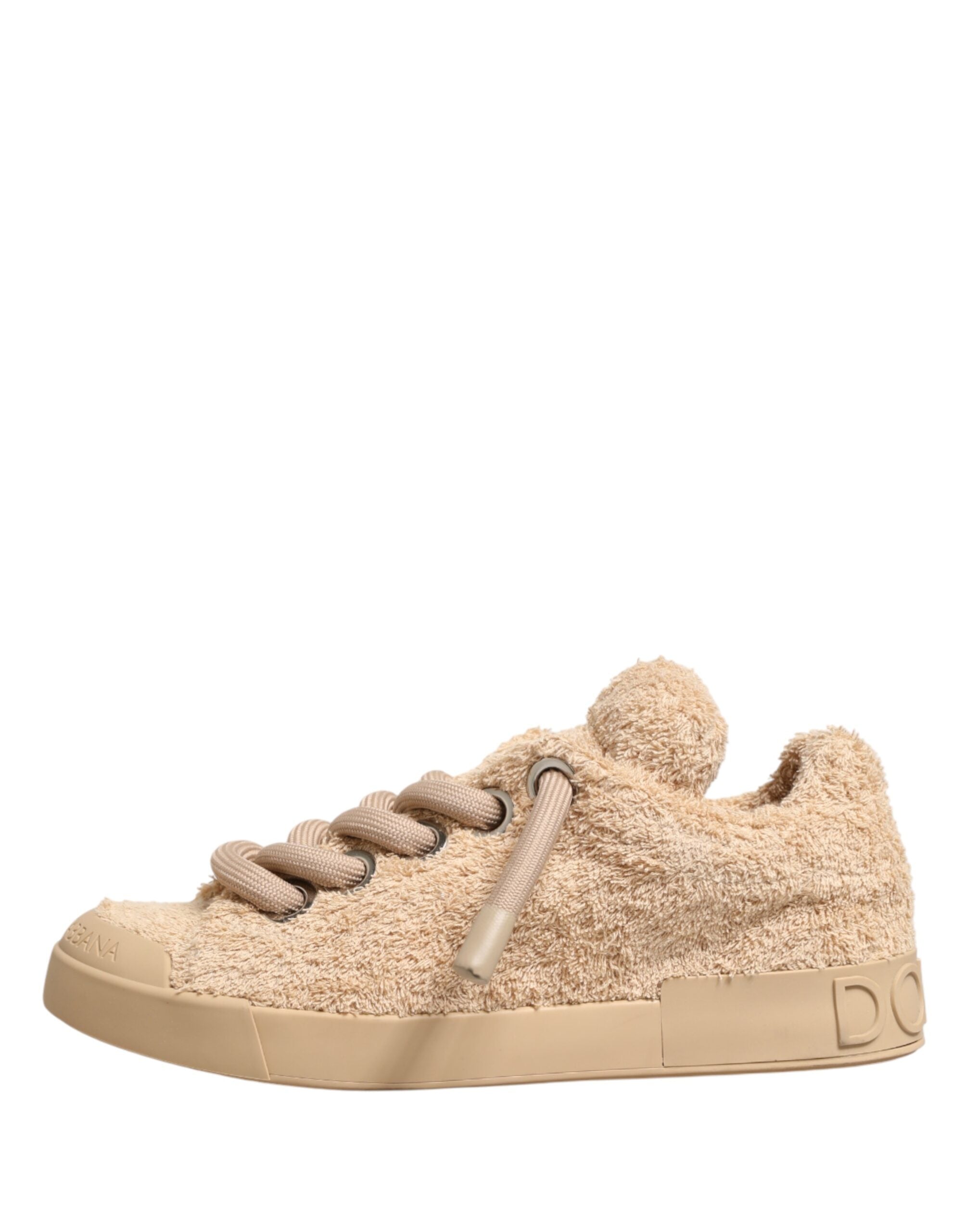 Dolce & Gabbana Schuhe Beige Kunst Shearling Low-Top-Sneaker