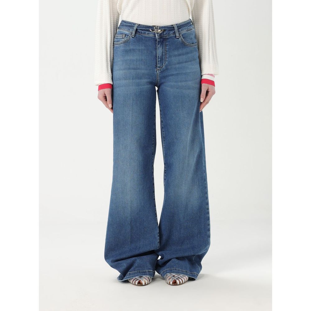 Liu Jo Blaue Baumwoll-Jeans mit ausgestelltem Bein