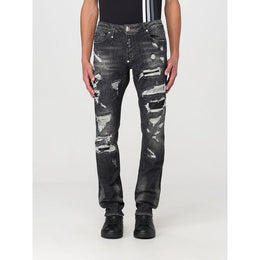 Philipp Plein Graue Slim Fit Jeans aus Denim