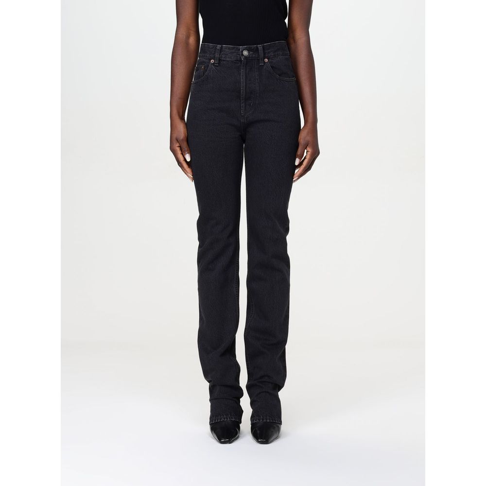 Saint Laurent Schwarze Baumwoll-Jeans mit geradem Bein