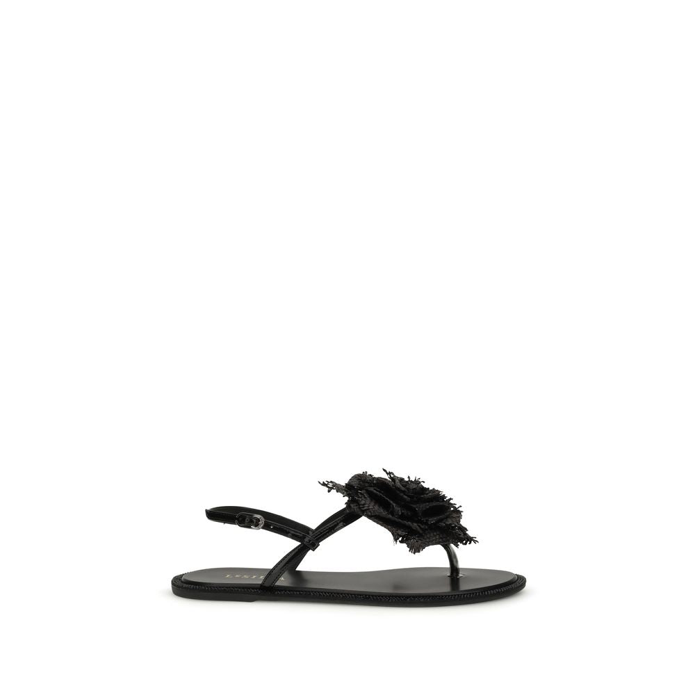 LE SILLA Schwarze Bos Taurus Kalbsleder-Sandalen