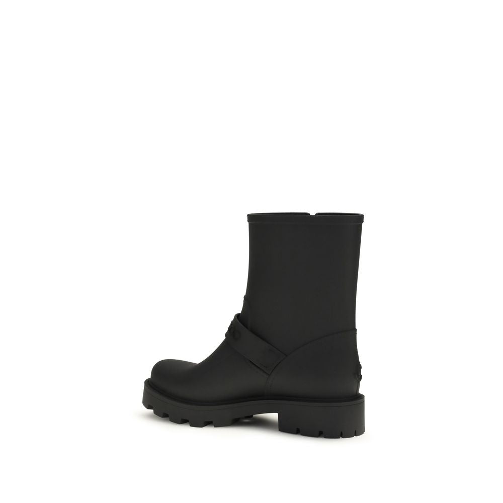 Jimmy Choo Schwarze Regen-Stiefel aus Polyurethan