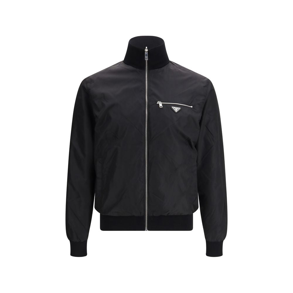 Prada Schwarze Oversize-Jacke aus Wolle Oves Aries