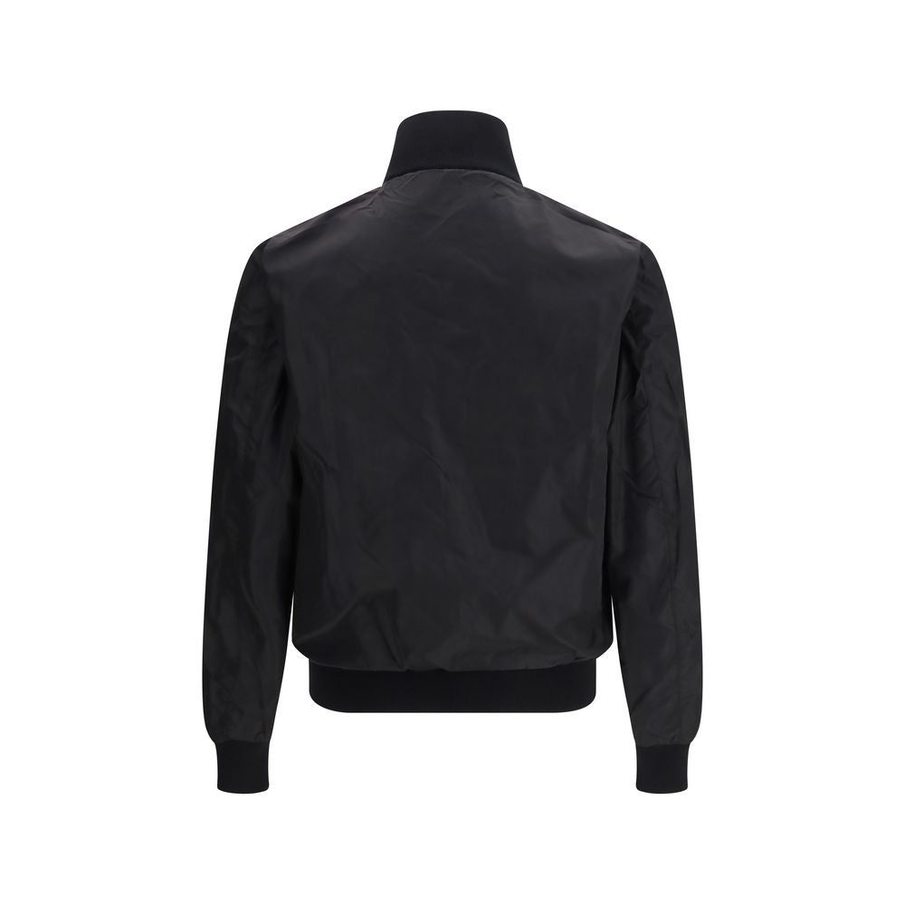 Prada Schwarze Oversize-Jacke aus Wolle Oves Aries
