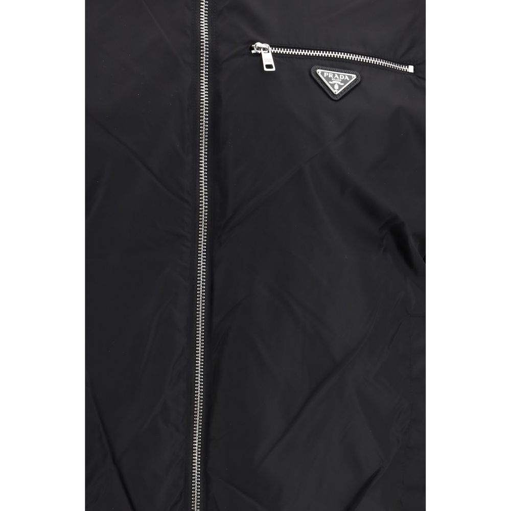 Prada Schwarze Oversize-Jacke aus Wolle Oves Aries