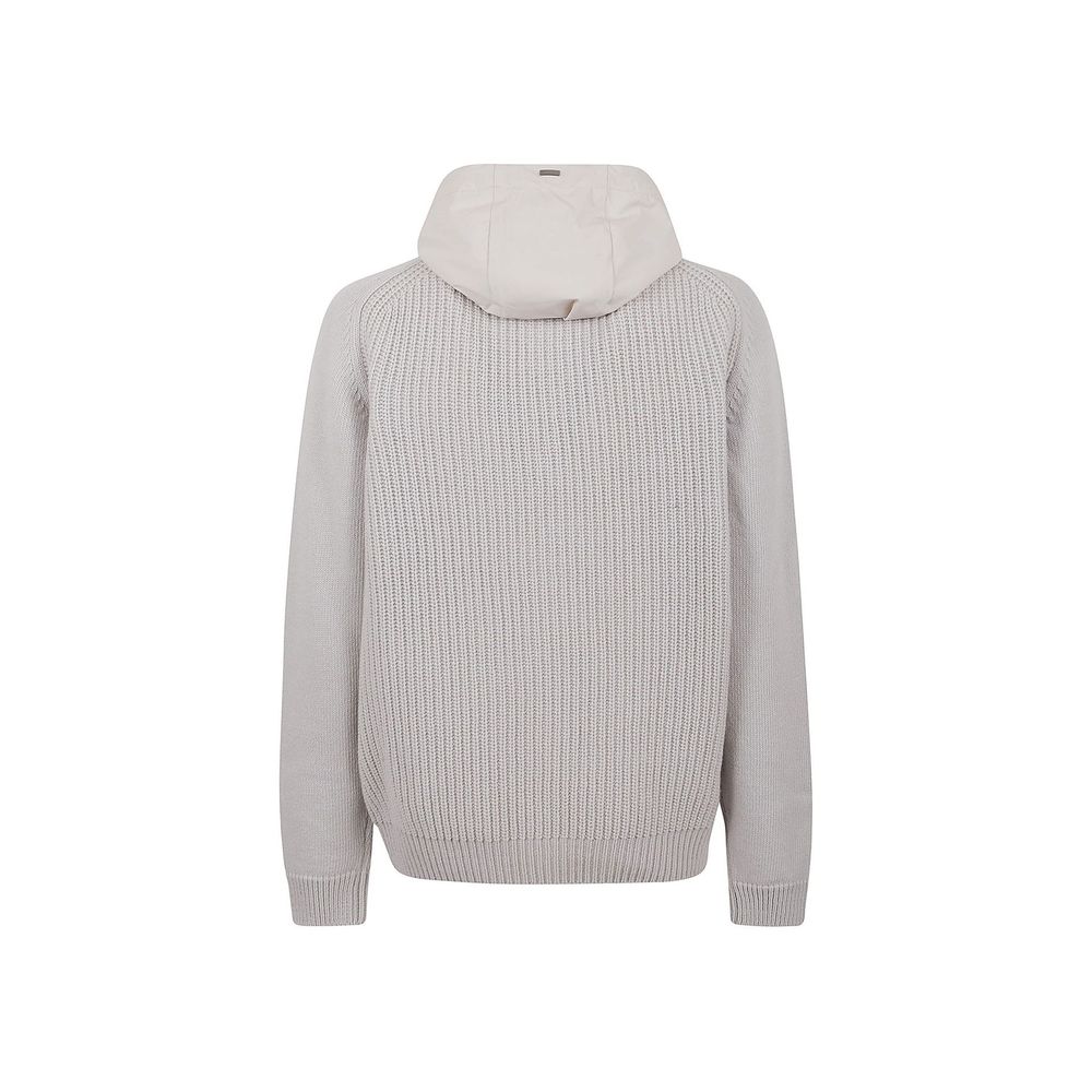 Herno Grauer Woll-Hoodie