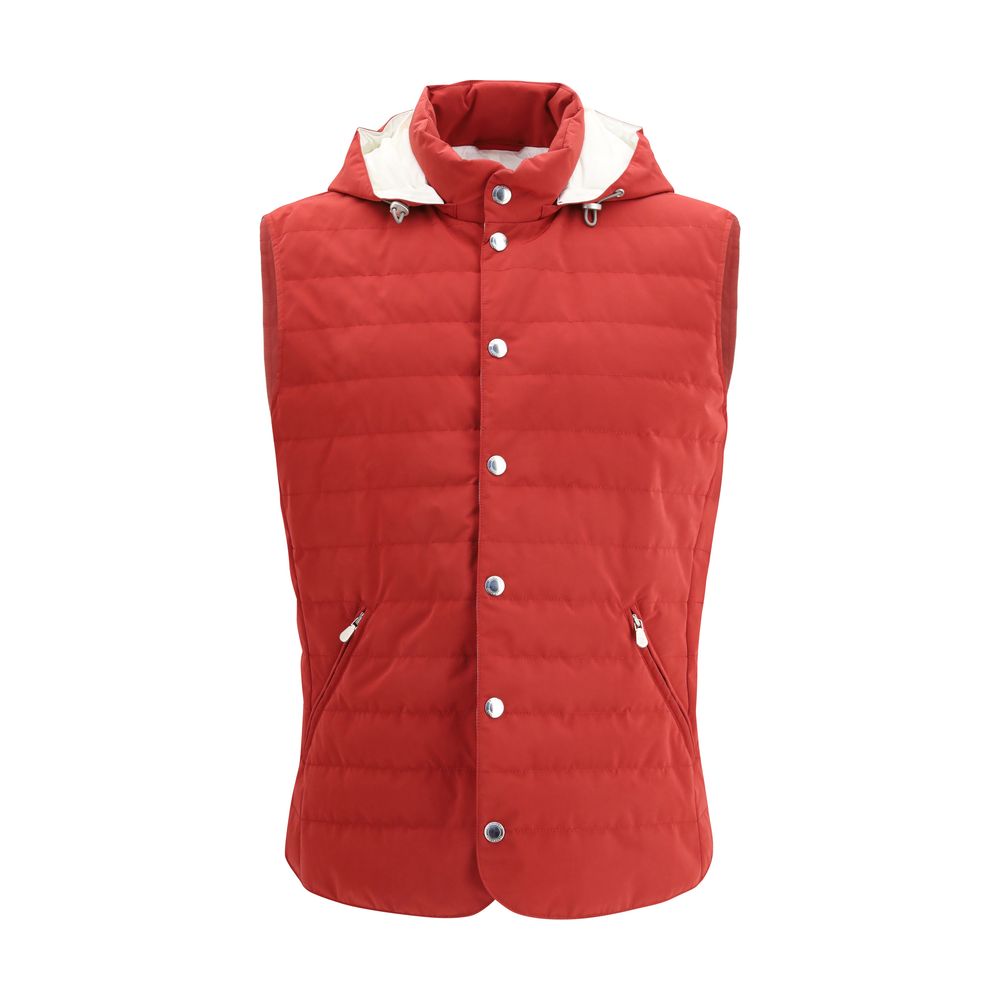 Brunello Cucinelli Mehrfarbige ärmellose Polyesterjacke