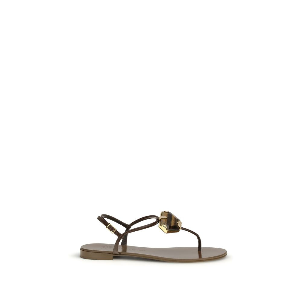 Giuseppe Zanotti Braune Sandalen aus Edelstahl