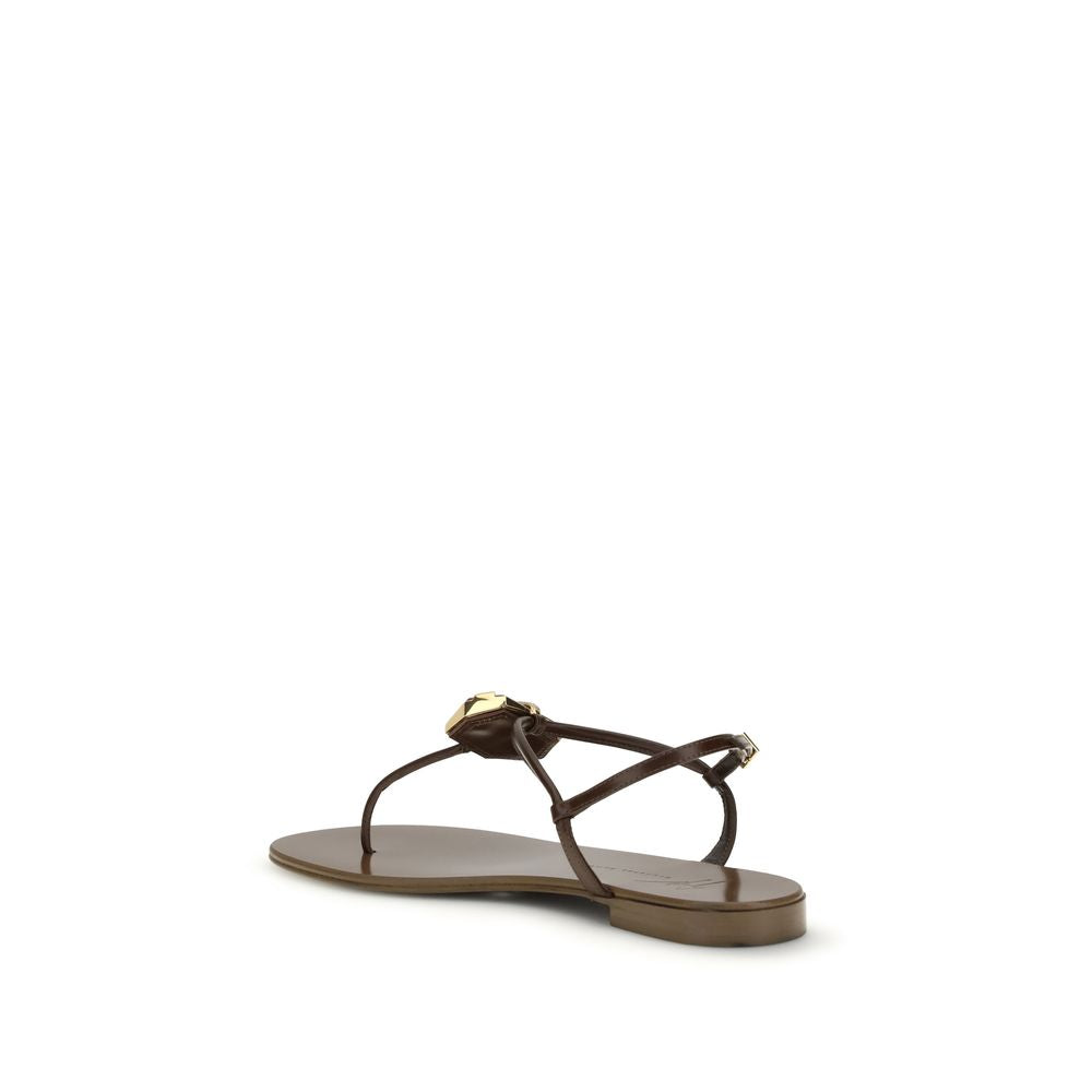 Giuseppe Zanotti Braune Sandalen aus Edelstahl