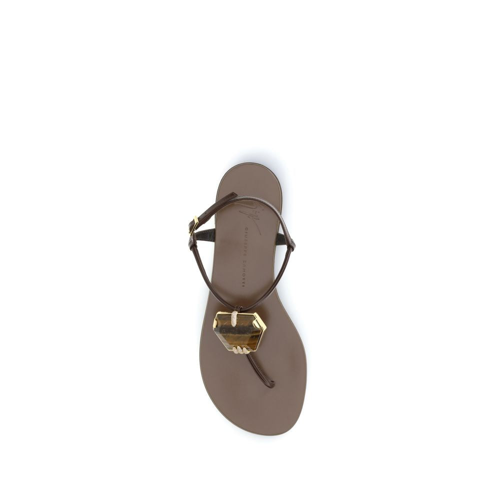 Giuseppe Zanotti Braune Sandalen aus Edelstahl