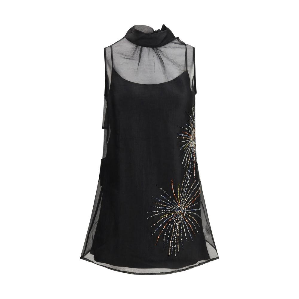 Staud Schwarzes Freizeitkleid aus Polyester