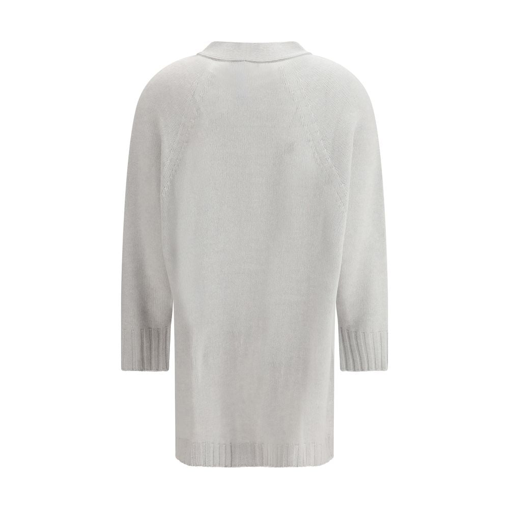 Fabiana Filippi Grauer Fleece-Woll-Cardigan