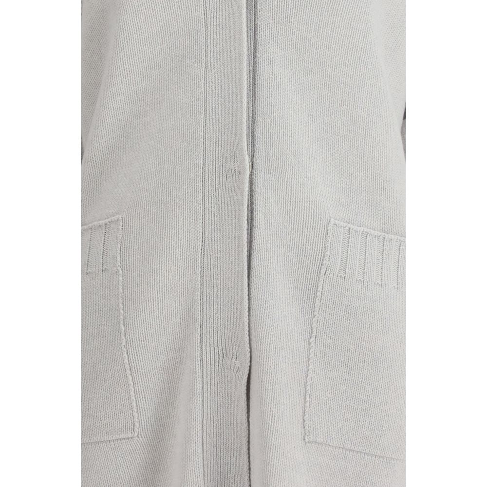Fabiana Filippi Grauer Fleece-Woll-Cardigan