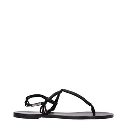 Isabel Marant Schwarze Leder-Flip-Flop-Sandalen