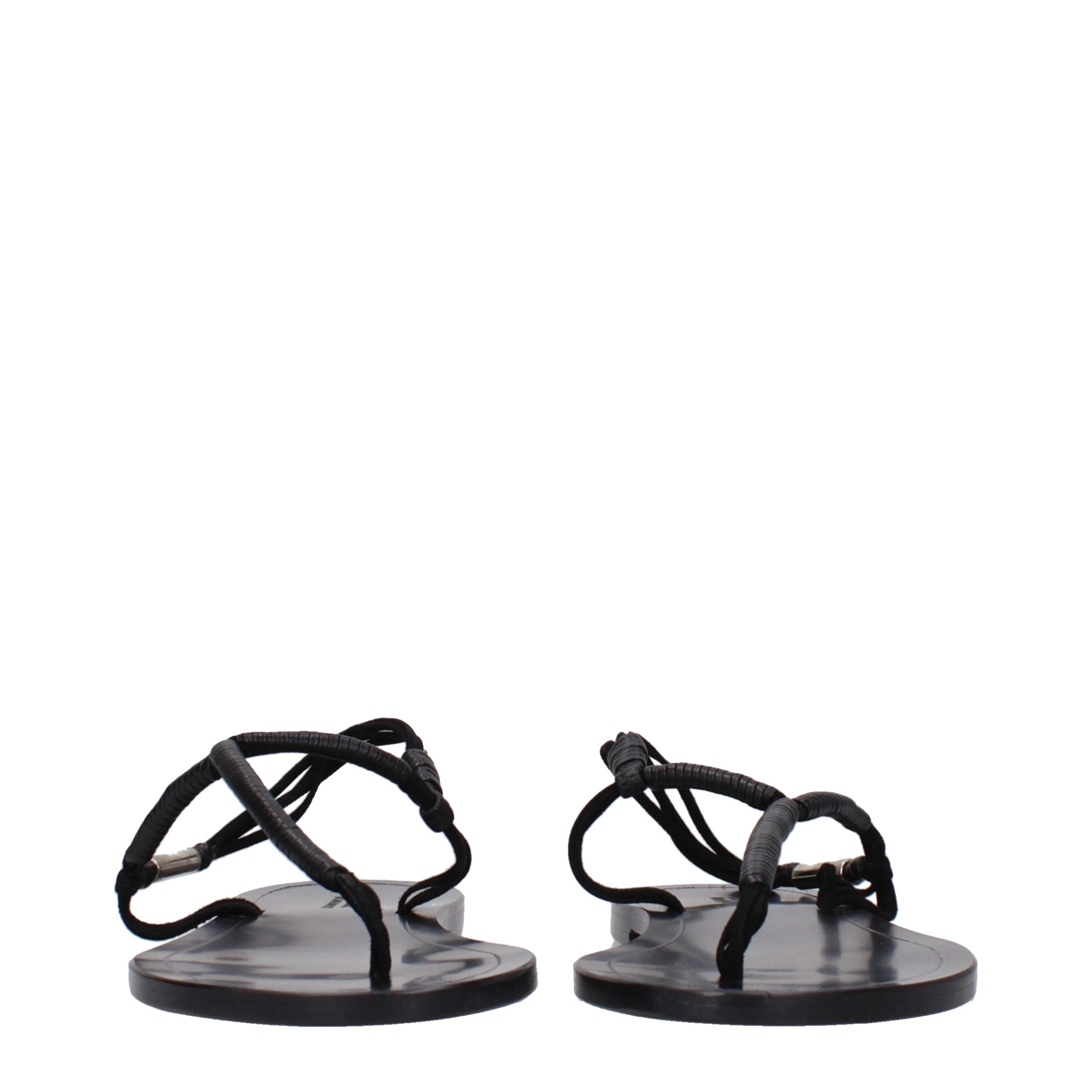 Isabel Marant Schwarze Leder-Flip-Flop-Sandalen