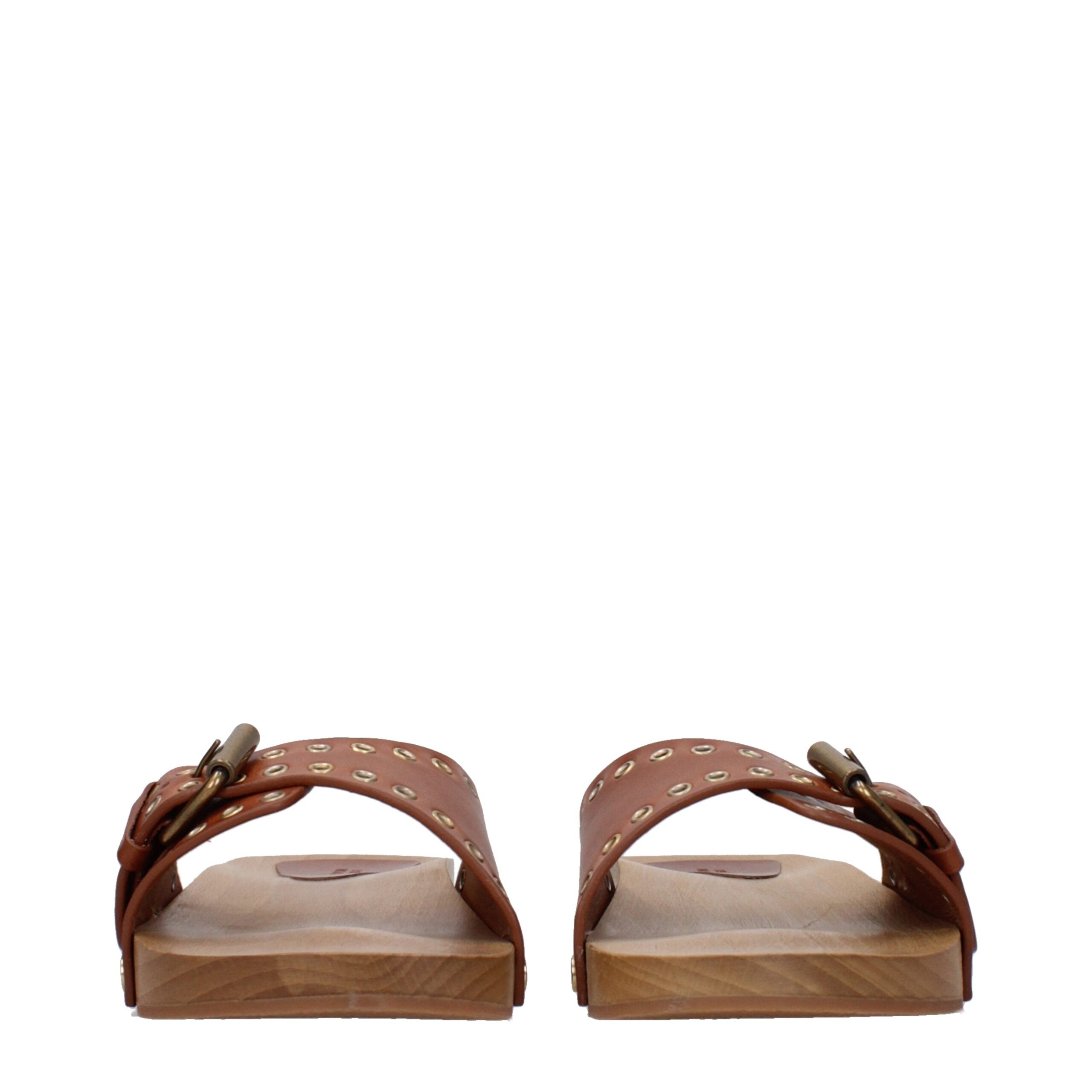 Isabel Marant Braune Leder-Slipper