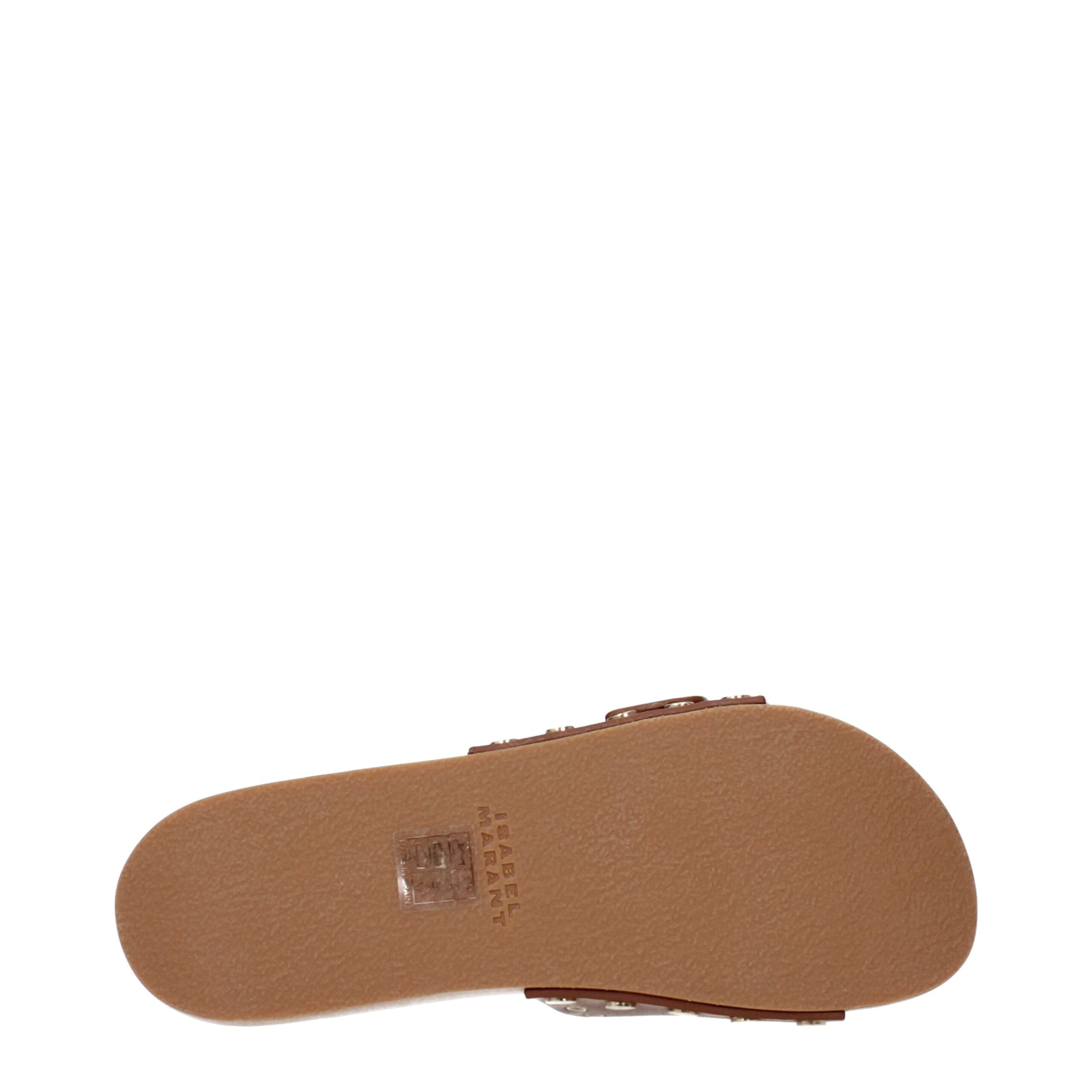Isabel Marant Braune Leder-Slipper