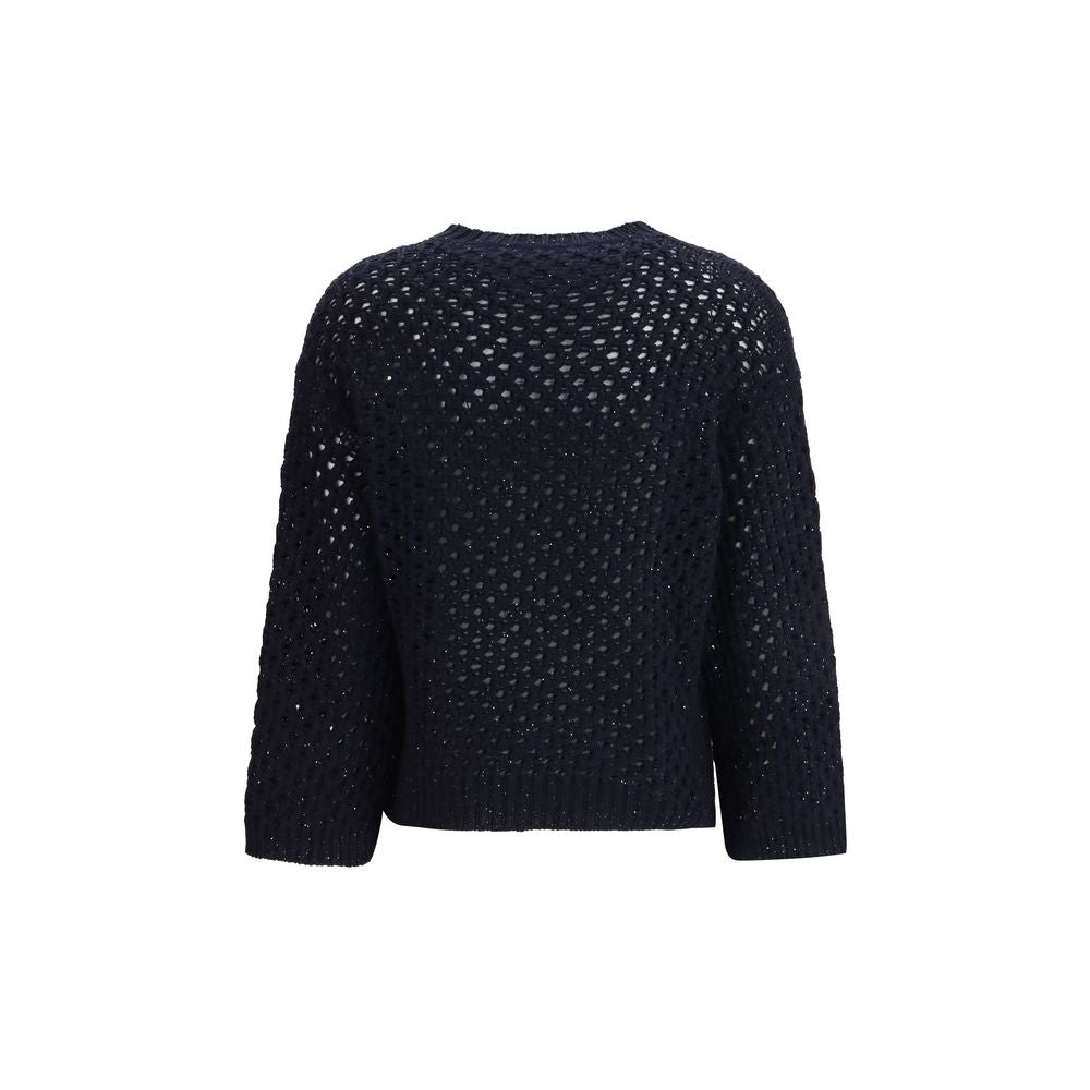 Fabiana Filippi Schwarzer Sweatshirt aus Fleece-Wolle