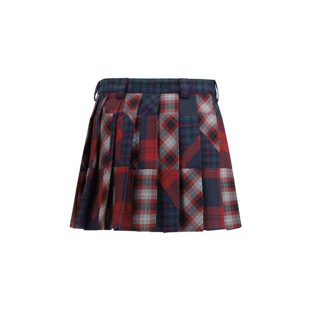 Miu Miu Minirock aus mehrfarbigem Fleece-Wolle