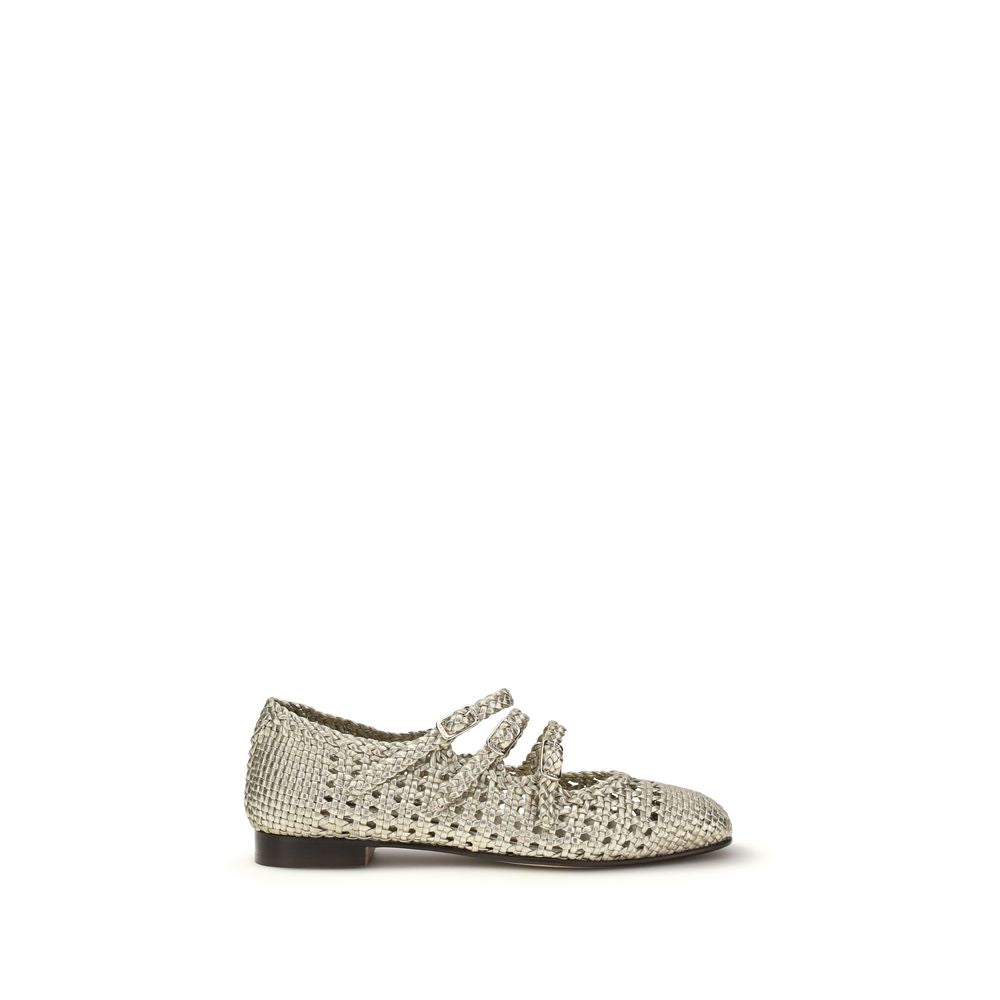 Carel Paris Silberne Kalbsleder Bos Taurus Ballerinas
