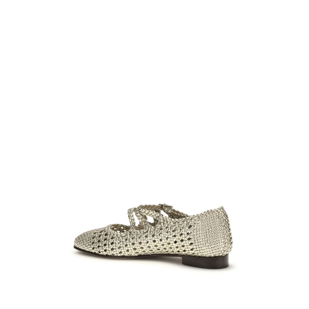 Carel Paris Silberne Kalbsleder Bos Taurus Ballerinas