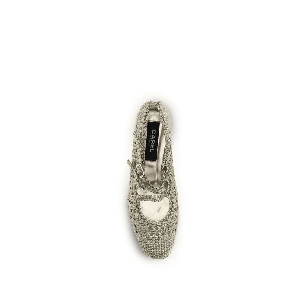 Carel Paris Silberne Kalbsleder Bos Taurus Ballerinas