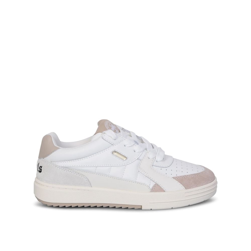 Palm Angels Weiße Kalbsleder Low-Top-Sneaker