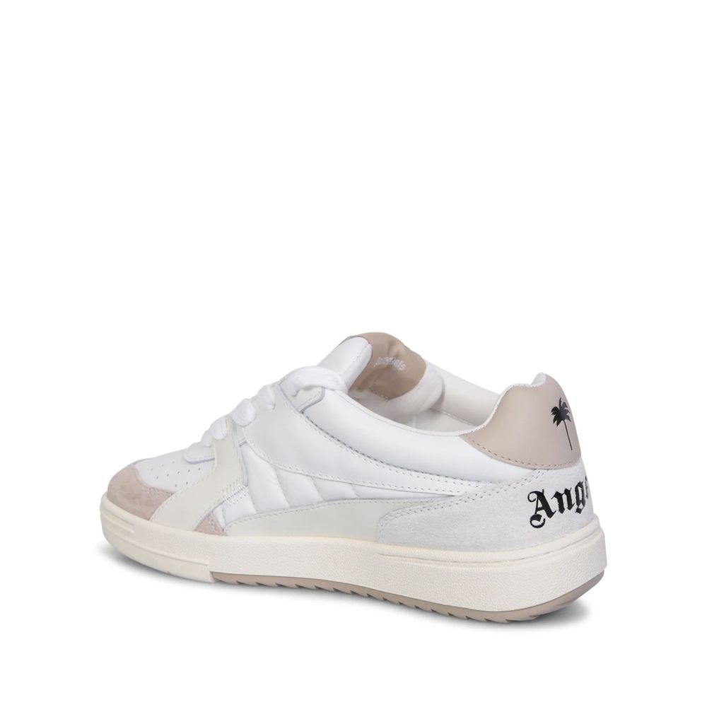 Palm Angels Weiße Kalbsleder Low-Top-Sneaker