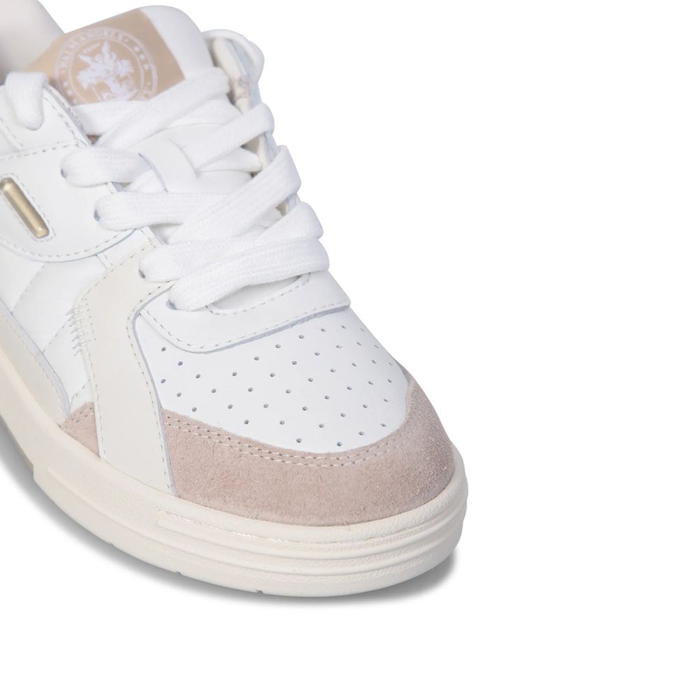 Palm Angels Weiße Kalbsleder Low-Top-Sneaker