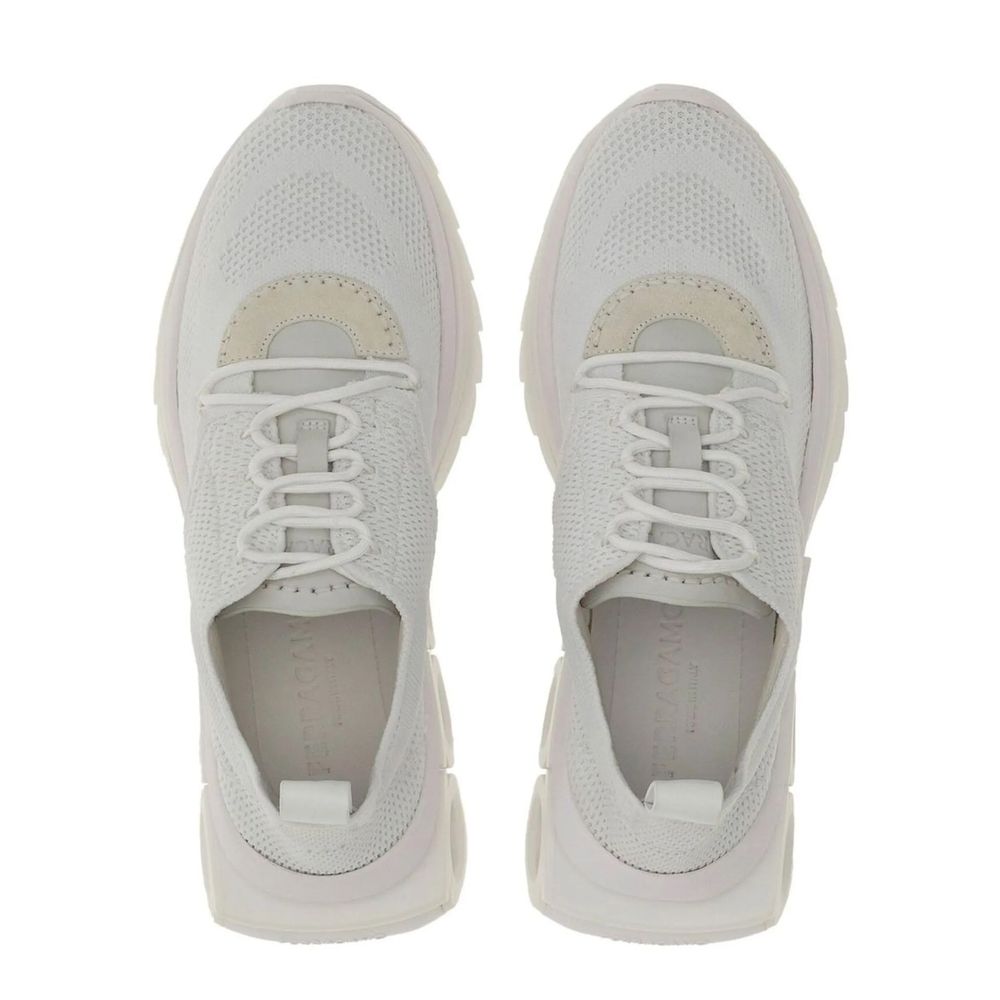 Salvatore Ferragamo Weiße Sneaker aus Nylon im Athletic-Look