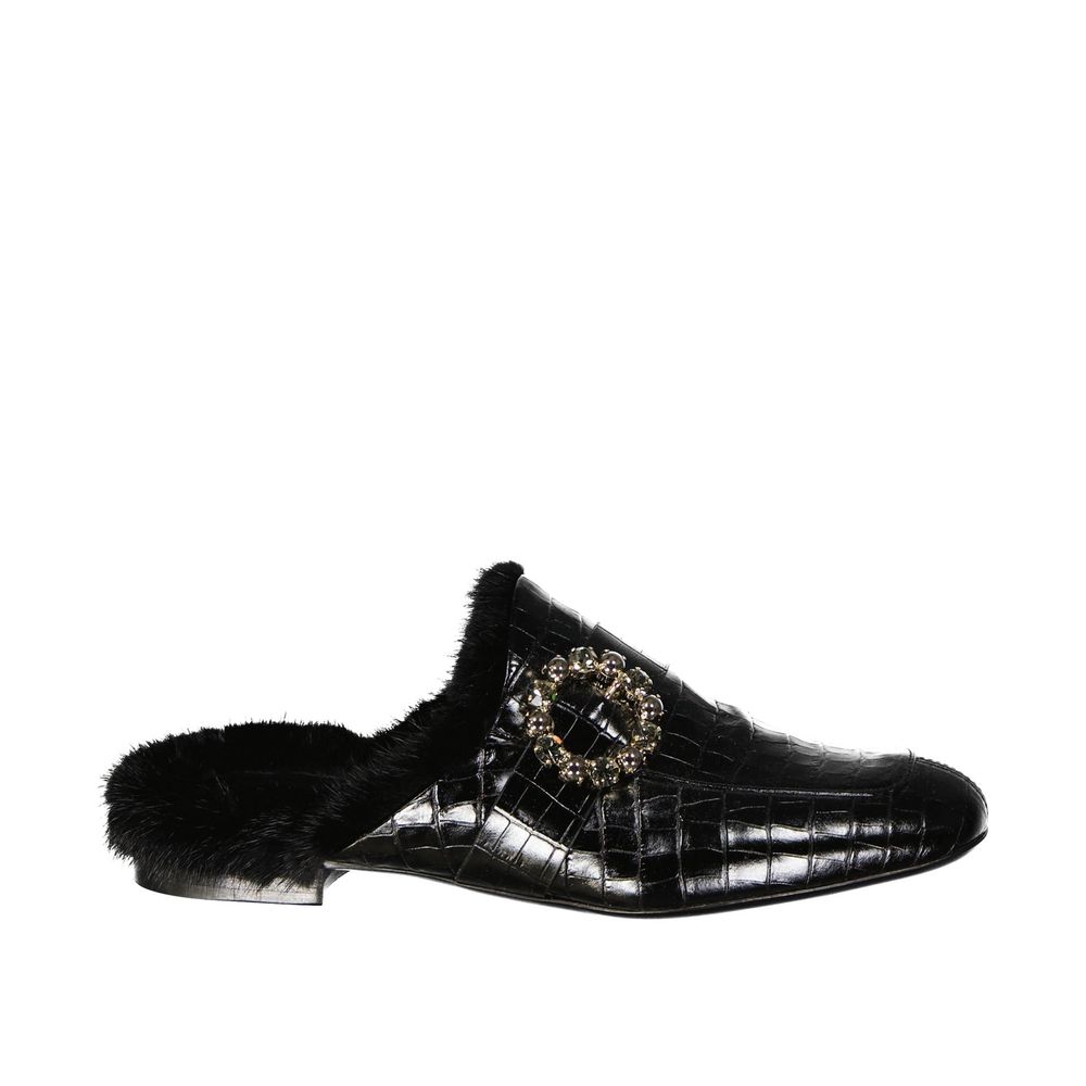 Eleventy Schwarze Mules aus Kalbsleder