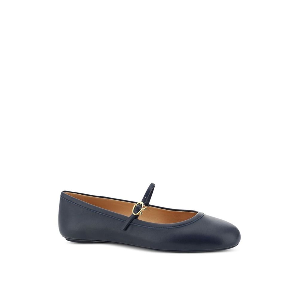 Gianvito Rossi Blaue Ballerinas aus Stoff