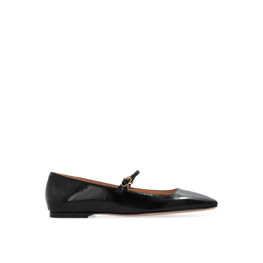 Gianvito Rossi Schwarze Ballerinas aus Kalbsleder