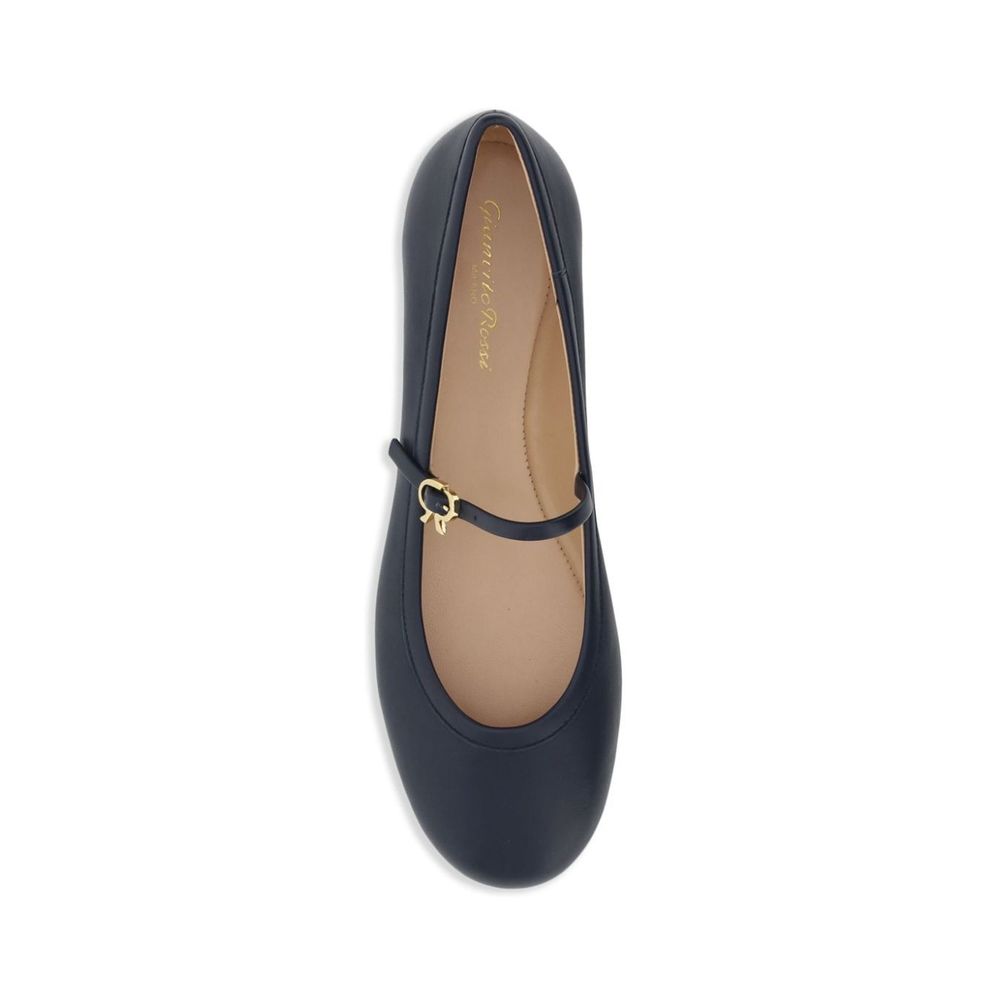 Gianvito Rossi Blaue Ballerinas aus Stoff