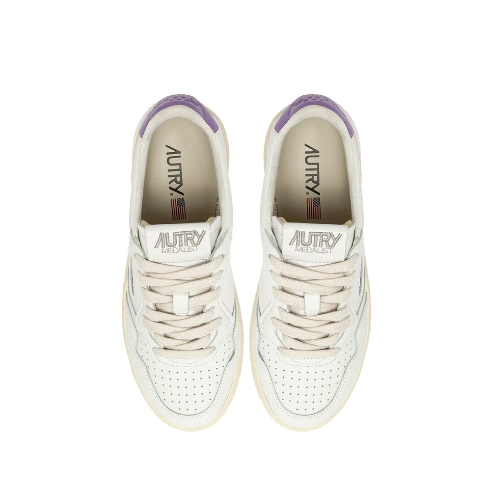 Autry Weiße Low-Top-Sneaker aus Leder
