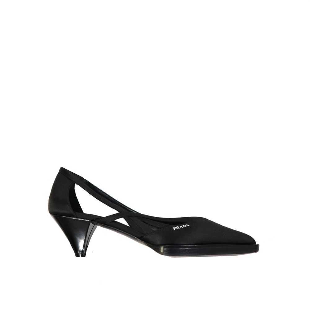 Prada Schwarze Pumps aus Seide mit mittlerem Absatz