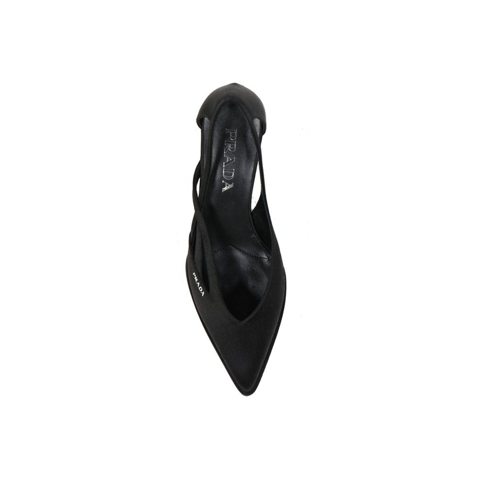 Prada Schwarze Pumps aus Seide mit mittlerem Absatz