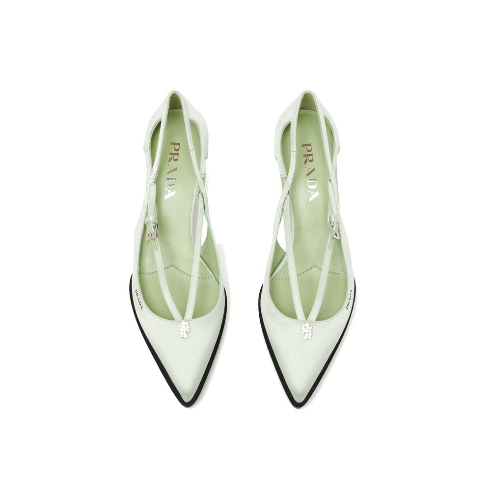 Prada Zweifarbige Pumps aus Seide mit mittelhohem Absatz