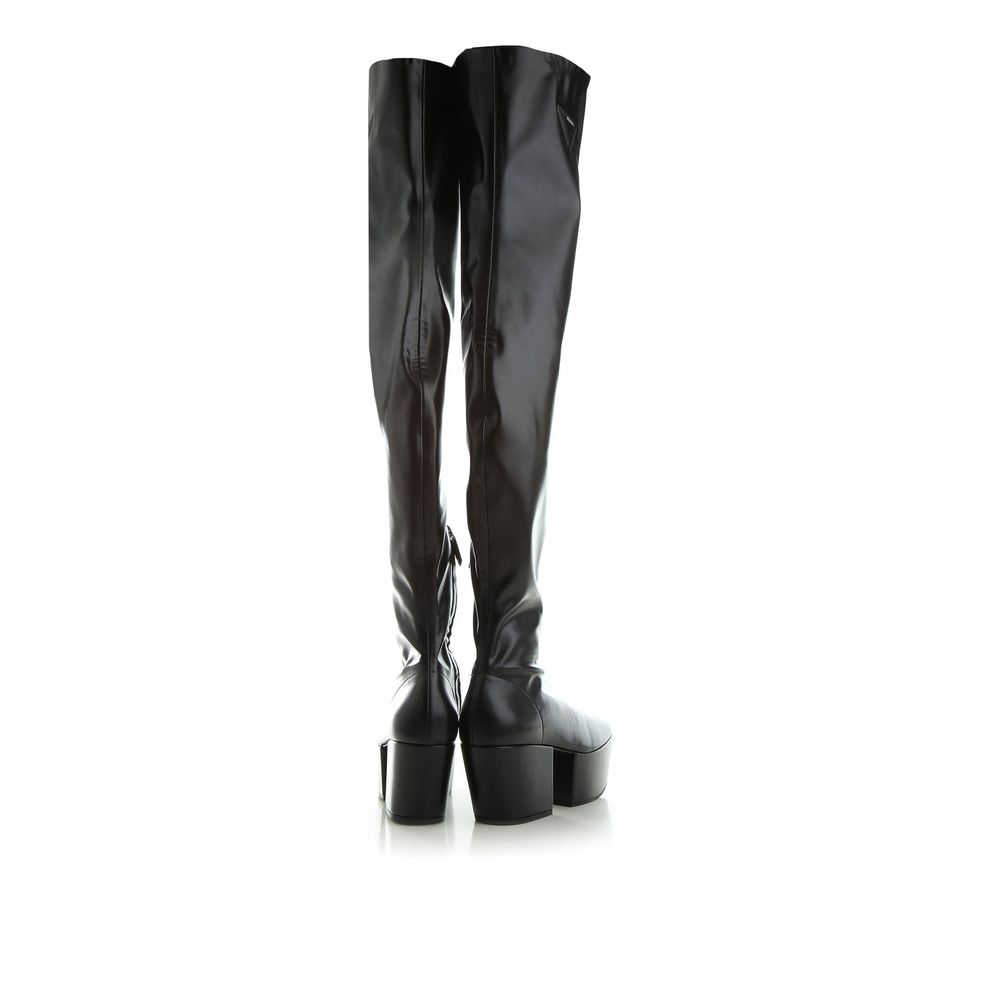 Prada Schwarzes Kalbsleder Over-the-Knee