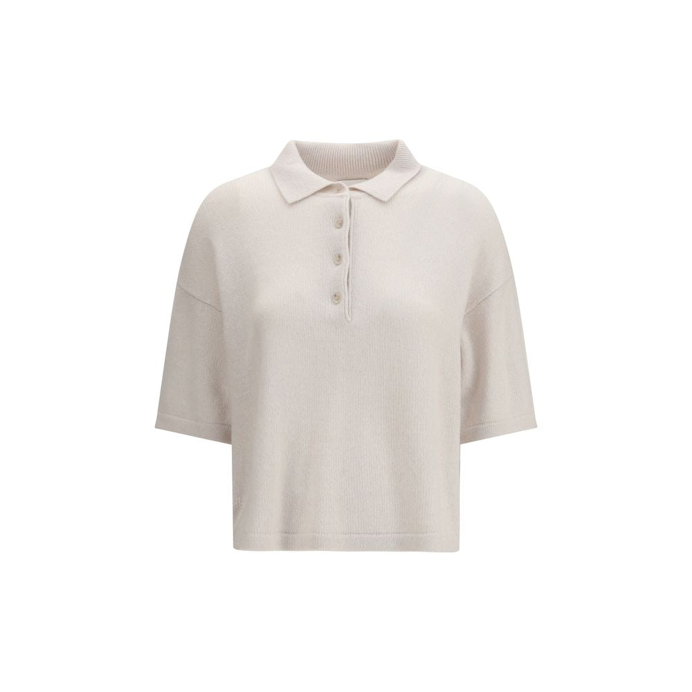 Allude Beige Kaschmir-Poloshirt