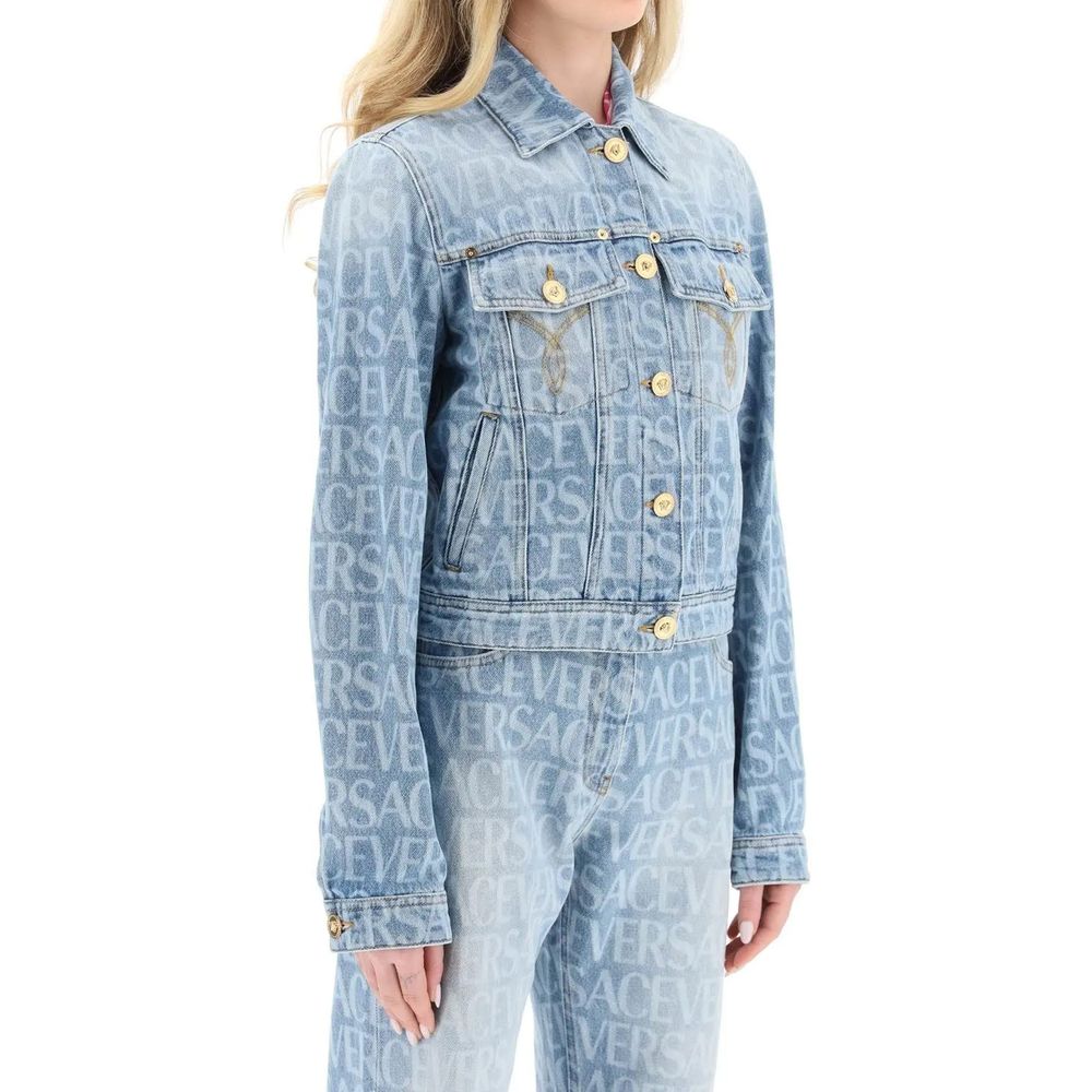 Versace Blaue Jeansjacke aus Baumwolle