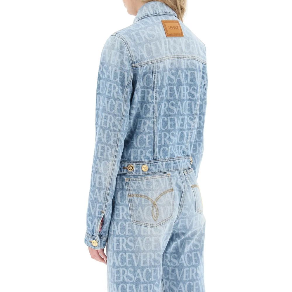 Versace Blaue Jeansjacke aus Baumwolle