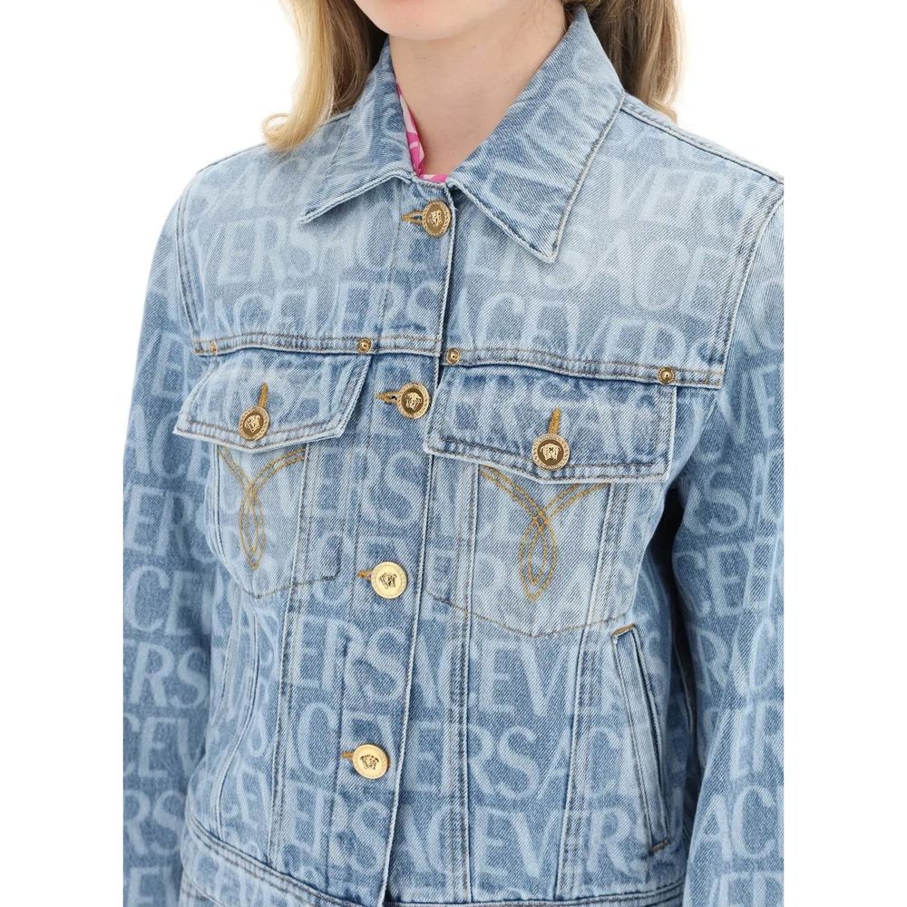 Versace Blaue Jeansjacke aus Baumwolle
