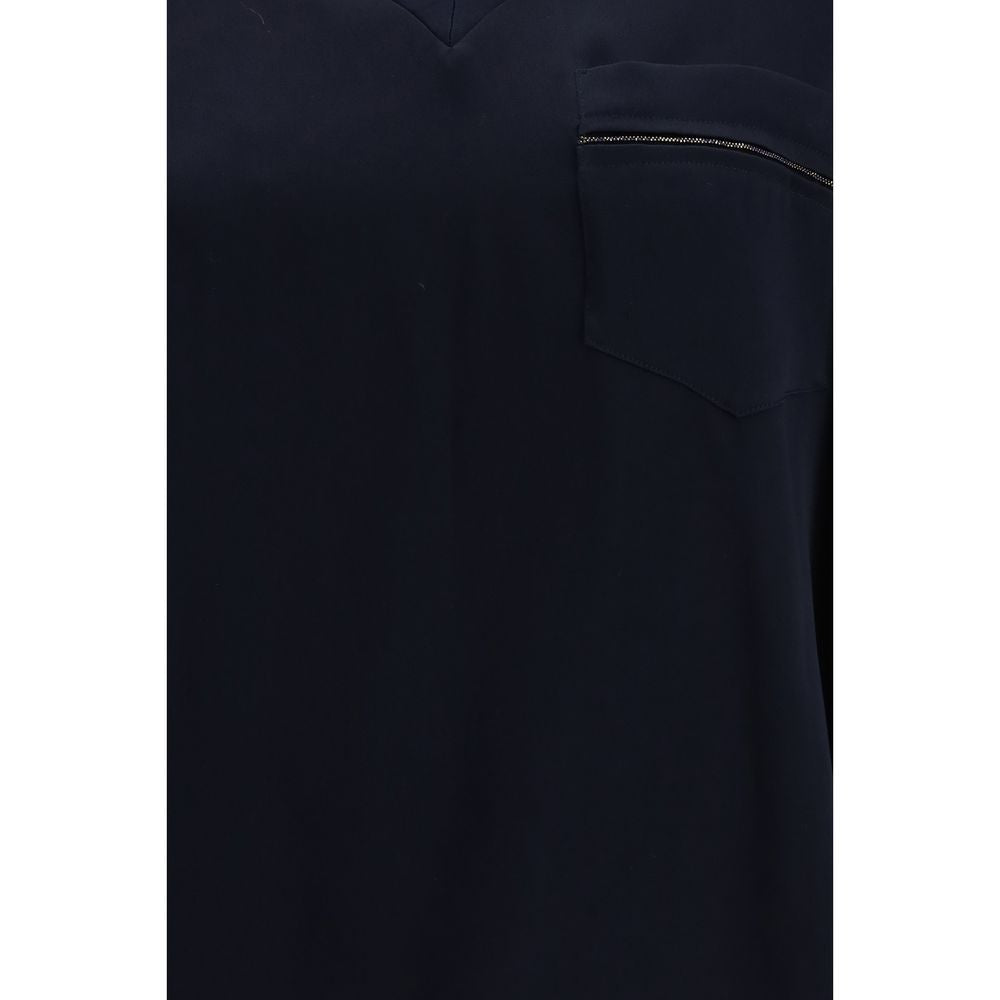 Fabiana Filippi Blaues Viskose-T-Shirt