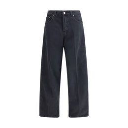 Haikure Schwarze Baumwoll-Jeans mit geradem Bein