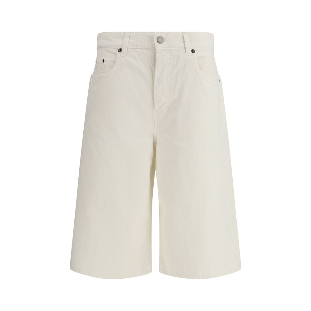Haikure Weiße Baumwoll-Bermudashorts