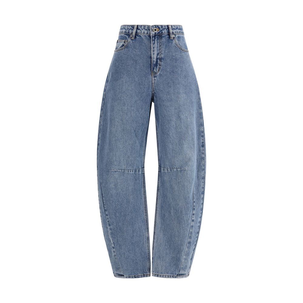 Self-Portrait Blaue Baumwolljeans im Relaxed Fit
