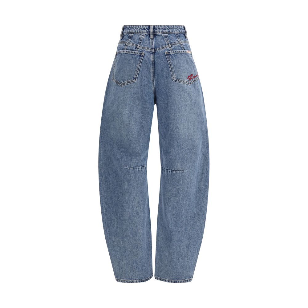 Self-Portrait Blaue Baumwolljeans im Relaxed Fit