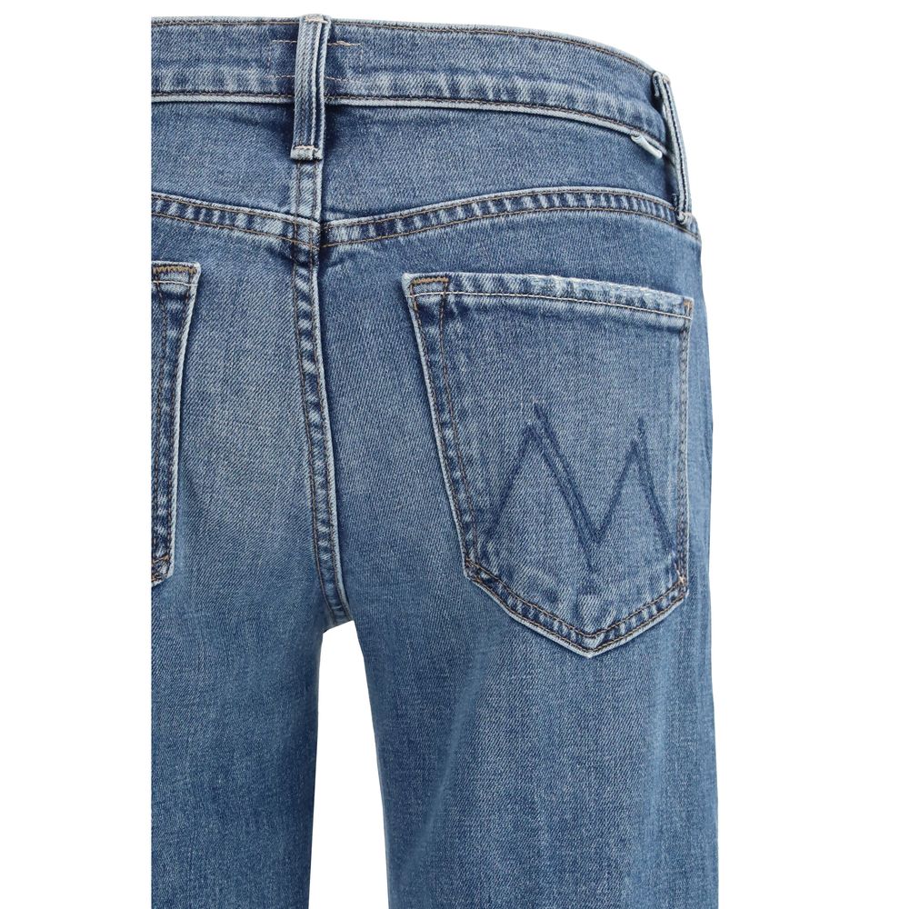 Mother Denim Blaue Baumwolljeans im Relaxed Fit